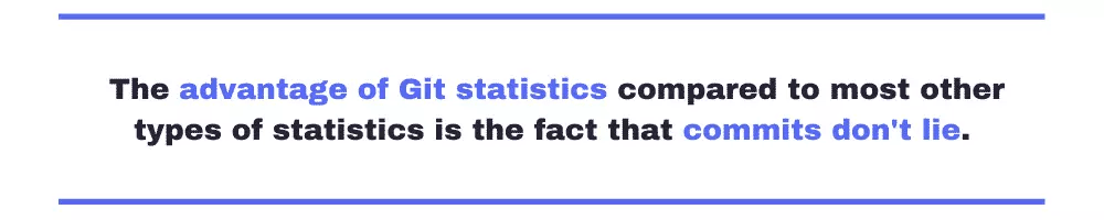 The advantage of git statistics compared to most other types of statistics is the fact that commits don't lie.