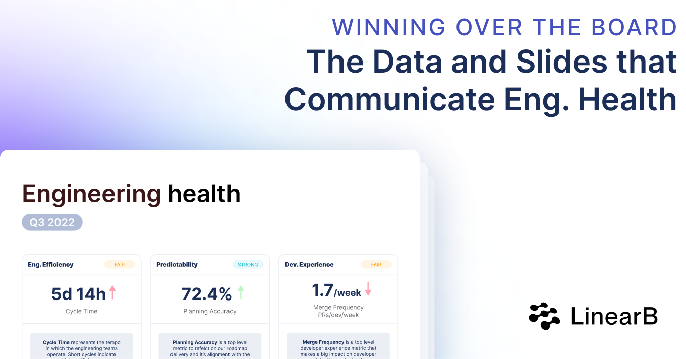 The data and slides that communicate engineering health.