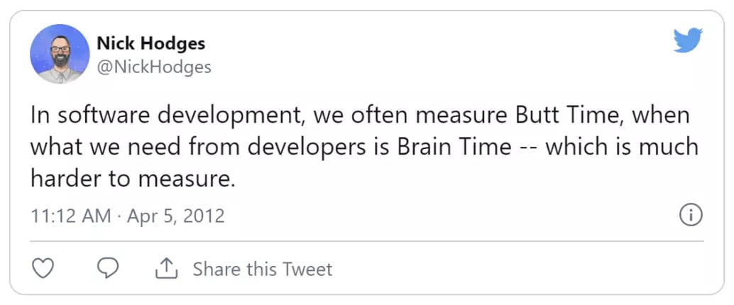 Improve developer productivity by focusing on brain time